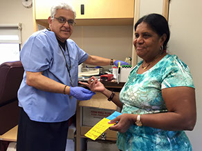 photo of 2 people at the 1st annual blood drive.